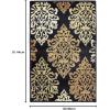Superior Indoor Large Area Rug with Jute Backing, Modern Floral Damask, Floor Decor for Living/Dining Room, Bedroom, Farmhouse, Kitchen, Entryway, Office, Danvers Collection, 2’7″ x 8′, Brown(Black)