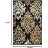 Superior Indoor Large Area Rug with Jute Backing, Modern Floral Damask, Floor Decor for Living/Dining Room, Bedroom, Farmhouse, Kitchen, Entryway, Office, Danvers Collection, 8′ x 10′, Brown(Black)