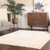 Superior Indoor Large Shag Area Rug with Non-Skid Foam Backing, Ultra-Soft and Fluffy Shaggy Rugs for Living Room, Bedroom, Office, Dining, Home Floor Decor, California Collection, Ivory, 5′ X 7′(Ivory)