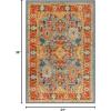 Superior Indoor Non-Slip Area Rug or Runner, Geometric Home Floor Decor, Bedroom, Entryway, Office, Dining, Kitchen, Living Room Accent, Foam Backed Rugs, Hadar Collection, 2′ x 3′, Blue(Light Blue)