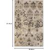 Superior Indoor Non-Slip Runner Rug, Modern Overdyed Machine Washable Rugs, Home Floor Decor For Entryway, Office, Bedroom, Living/Dining, Kitchen, Angeles Collection, Green-Beige, 2′ 7″ x 8′(Beige)