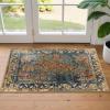 Superior Indoor Non-Slip Runner Rug, Modern Overdyed Machine Washable Rugs, Home Floor Decor For Entryway, Office, Bedroom, Living/Dining, Kitchen, Angeles Collection, Green-Beige, 2′ 7″ x 8′(Green-beige)