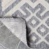 Superior Indoor Outdoor Area Rug, Floor Decor, Perfect for Patio, Bedroom, Kitchen, Living Room, Entryway, Playroom, Nursery, Carpet Cover, Diamonds, Sterling Collection, 7′ 10″ x 9′ 10″, Grey(Sterling – Cream)