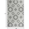 Superior Indoor Outdoor Area Rug, Floor Decor, Perfect for Patio, Bedroom, Kitchen, Living Room, Entryway, Playroom, Nursery, Carpet Cover, Diamonds, Sterling Collection, 7′ 10″ x 9′ 10″, Grey(Sterling – Slate)