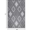 Superior Indoor Outdoor Area Rug, Floor Decor, Perfect for Patio, Bedroom, Kitchen, Living Room, Entryway, Playroom, Nursery, Carpet Cover, Diamonds, Sterling Collection, 7′ 10″ x 9′ 10″, Grey(Daelyn – Grey)