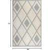 Superior Indoor Outdoor Area Rug, Floor Decor, Perfect for Patio, Bedroom, Kitchen, Living Room, Entryway, Playroom, Nursery, Carpet Cover, Diamonds, Sterling Collection, 7′ 10″ x 9′ 10″, Grey(Daelyn – Cream)