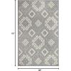 Superior Indoor Outdoor Area Rug, Floor Decor, Perfect for Patio, Bedroom, Kitchen, Living Room, Entryway, Playroom, Nursery, Carpet Cover, Diamonds, Sterling Collection, 7′ 10″ x 9′ 10″, Grey(Sterling – Grey)