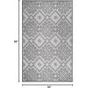 Superior Indoor Outdoor Area Rug, Floor Decor, Perfect for Patio, Bedroom, Kitchen, Living Room, Entryway, Playroom, Nursery, Carpet Cover, Diamonds, Sterling Collection, 7′ 10″ x 9′ 10″, Grey(Sterling – Cream)