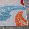 Superior Indoor Outdoor Area Rug, Floor Decor Perfect for Patio, Pool, Deck, Kitchen, Entryway, Tropical Leaves Coastal Style Rug, Siesta Collection, 6′ x 8′ 10″, Grey(Multi Color)