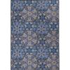 Superior Indoor Outdoor Area Rug, Floor Decor Perfect for Patio, Pool, Deck, Kitchen, Entryway, Tropical Leaves Coastal Style Rug, Siesta Collection, 6′ x 8′ 10″, Grey(Blue – Z)