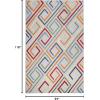Superior Indoor Outdoor Area Rug, Perfect for Patio, Bedroom, Kitchen, Laundry Room, Entryway, Office, Playroom, Carpet Cover, Modern Geometric Farmhouse, Ares Collection, 6′ x 8′ 10″, Grey(Cream – Z)