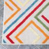 Superior Indoor Outdoor Area Rug, Perfect for Patio, Bedroom, Kitchen, Laundry Room, Entryway, Office, Playroom, Carpet Cover, Modern Geometric Farmhouse, Ares Collection, 6′ x 8′ 10″, Grey(Cream – Z)