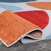 Superior Indoor Outdoor Area Rug, Perfect for Patio, Poolside, Backyard, Playroom, Kitchen, Dining Room, Entry, Mudroom, Modern Geometric Floor Cover, Tulip Collection, 4′ x 6′, Multicolor