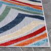 Superior Indoor Outdoor Area Rug, for Patio, Poolside, Backyard, Playroom, Kitchen, Dining Room, Entryway, Mudroom, Coastal Striped Floor Cover, Wave Collection, 5′ 6″ x 8′, Multicolor