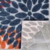 Superior Indoor Outdoor Area Rug, for Patio, Poolside, Deck, Backyard, Playroom, Kitchen, Dining Room Floors, Mudroom, Floral Medallion Floor Cover, Hydrangea Collection, 8′ x 10′, Multicolor
