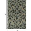 Superior Indoor/ Outdoor Large Area Rug, Contemporary Home Floor Decor, Patio, Entryway, Porch, Kitchen, Dining Room, Living, Office, Jute Backed, Aldaine Collection, 5′ x 8′, Teal