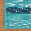 Superior Indoor/ Outdoor Large Area Rug, Geometric Modern Home Floor Decor For Patio, Poolside, Entryway, Kitchen, Living Room, Bedroom, Jute Backed Rugs, Colburn Collection, 5′ x 8′, Blue(Blue-green/Cream)
