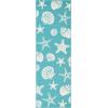 Superior Indoor/ Outdoor Large Area Rug, Geometric Modern Home Floor Decor For Patio, Poolside, Entryway, Kitchen, Living Room, Bedroom, Jute Backed Rugs, Colburn Collection, 5′ x 8′, Blue(Teal)