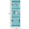 Superior Indoor/ Outdoor Large Area Rug, Geometric Modern Home Floor Decor For Patio, Poolside, Entryway, Kitchen, Living Room, Bedroom, Jute Backed Rugs, Colburn Collection, 5′ x 8′, Blue(Blue-green/Cream)
