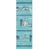 Superior Indoor/ Outdoor Large Area Rug, Geometric Modern Home Floor Decor For Patio, Poolside, Entryway, Kitchen, Living Room, Bedroom, Jute Backed Rugs, Colburn Collection, 5′ x 8′, Blue(Blue-green/Cream)