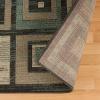 Superior Indoor/ Outdoor Large Area Rug, Geometric Modern Home Floor Decor For Patio, Poolside, Entryway, Kitchen, Living Room, Bedroom, Jute Backed Rugs, Colburn Collection, 5′ x 8′, Blue(Green/Brown)