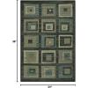 Superior Indoor/ Outdoor Large Area Rug, Geometric Modern Home Floor Decor For Patio, Poolside, Entryway, Kitchen, Living Room, Bedroom, Jute Backed Rugs, Colburn Collection, 5′ x 8′, Blue(Brown Blue)
