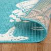 Superior Indoor/ Outdoor Large Area Rug, Geometric Modern Home Floor Decor For Patio, Poolside, Entryway, Kitchen, Living Room, Bedroom, Jute Backed Rugs, Colburn Collection, 5′ x 8′, Blue(Teal)