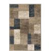 Superior Indoor Runner Rug, Jute Backing, Home Decor for Bedroom, Living Room, Office, Kitchen, Hallway, Floor Cover, Patchwork, Color Block, Plush, Clifton Collection, 2′ 7″ x 10′, Multi Color(Beige-blue)