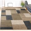 Superior Indoor Runner Rug, Jute Backing, Home Decor for Bedroom, Living Room, Office, Kitchen, Hallway, Floor Cover, Patchwork, Color Block, Plush, Clifton Collection, 2′ 7″ x 10′, Multi Color(Grey-brown)
