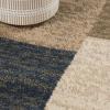 Superior Indoor Runner Rug, Jute Backing, Home Decor for Bedroom, Living Room, Office, Kitchen, Hallway, Floor Cover, Patchwork, Color Block, Plush, Clifton Collection, 2′ 7″ x 10′, Multi Color(Beige-blue)