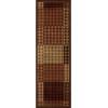Superior Indoor Runner Rug, Jute Backing, Modern Farmhouse Checkered Houndstooth, Ideal for Entry, Living Room, Kitchen, Bedroom, Hallway, Floor Cover, Natte Collection, 2′ 7″ x 8′, Red