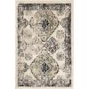 Superior Indoor Runner Rug, Jute Backing, Modern Plush Rugs for Entryway, Kitchen Floors, Hallway, Office Floor Cover, Medallion Rugs, Mayfair Collection, 2′ 7″ x 8′, Ivory(Ivory)