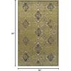 Superior Indoor Runner Rug, Jute Backing, Modern Plush Rugs for Entryway, Kitchen Floors, Hallway, Office Floor Cover, Medallion Rugs, Mayfair Collection, 2′ 7″ x 8′, Ivory(Green)