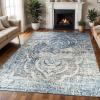 Superior Indoor Runner Rug, Jute Backing, Plush Carpet Cover, for Hallways, Entry, Office, Plush Floor Cover, Modern Wood Grain, Abstract Lines, Veer Collection, 2′ 7″ x 8′, Chocolate(Blue – Beige)