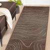 Superior Indoor Runner Rug, Jute Backing, Plush Carpet Cover, for Hallways, Entry, Office, Plush Floor Cover, Modern Wood Grain, Abstract Lines, Veer Collection, 2′ 7″ x 8′, Chocolate(Chocolate)