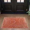 Superior Indoor Runner Rug, Jute Backing, Plush Carpet Cover, for Hallways, Entry, Office, Plush Floor Cover, Modern Wood Grain, Abstract Lines, Veer Collection, 2′ 7″ x 8′, Chocolate(Coral)
