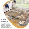 Superior Indoor Runner Rug, Plush Carpet Cover, for Hallway, Entryway, Dining, Office, Kitchen, Modern Floral Patchwork Decor, Pastiche Collection, 2′ 7″ x 10′, Beige(Camel – Z)