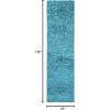 Superior Indoor Shag Modern Fuzzy Soft Cozy Shaggy Living/Dining Room, Bedroom, Office, Entryway, Kitchen, Dorm, Playroom, Kids, Nursery, Textured Area Rug, 2 ft 5 in x 12 ft, Sage(Cyan)