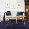 Superior Indoor Shag Modern Fuzzy Soft Cozy Shaggy Living/Dining Room, Bedroom, Office, Entryway, Kitchen, Dorm, Playroom, Kids, Nursery, Textured Area Rug, 2 ft 5 in x 12 ft, Sage(Navy Blue)