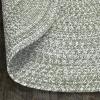 Superior Indoor/Outdoor Area Rug, Dual-Tone Reversible Braided Floor Decor for Patio, Front Porch, Entryway, Living Room, Office, Nursery, Artistic Home, 5′ x 8′, Fog Green-White(Green-white)
