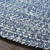 Superior Indoor/Outdoor Area Rug, Dual-Tone Reversible Braided Floor Decor for Patio, Front Porch, Entryway, Living Room, Office, Nursery, Artistic Home, 5′ x 8′, Fog Green-White(Denim Blue-white)