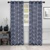 Superior Jackson Stripe Sheer Curtains, Window Accents, Perfect for Natural Light, with Rod Pockets or Grommets, Modern, Transtitional, Rustic, Bohemian, Curtain Set of 2 Panels, 52″ X 108″, Taupe(Navy Blue)