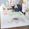 Superior Kids Indoor Area Rug, Jumbo Numbers Design, Cute Rugs for Nursery, Playroom, Bedroom, Living Room, Unique Accent, Soft Cotton Backed, Entryway, Playtime Collection, 5′ 7″ x 8′ 9″, Aquamarine(Nursery – Soft Pink)