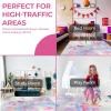 Superior Kids Indoor Area Rug, Jumbo Numbers Design, Cute Rugs for Nursery, Playroom, Bedroom, Living Room, Unique Accent, Soft Cotton Backed, Entryway, Playtime Collection, 5′ 7″ x 8′ 9″, Aquamarine(Magenta)