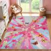 Superior Kids Indoor Area Rug, Jumbo Numbers Design, Cute Rugs for Nursery, Playroom, Bedroom, Living Room, Unique Accent, Soft Cotton Backed, Entryway, Playtime Collection, 5′ 7″ x 8′ 9″, Aquamarine(Apricot)