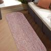 Superior Kinallen Reversible Braided Oval Indoor/Outdoor Area Rug for Living Room Bedroom Office Kitchen Dining Washable Rugs, 6′ x 9′, Brick-White(Brick-white)