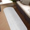 Superior Kinallen Reversible Braided Oval Indoor/Outdoor Area Rug for Living Room Bedroom Office Kitchen Dining Washable Rugs, 6′ x 9′, Brick-White(Slate-white)