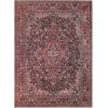Superior Large Indoor Area Rug, Modern Floor Decor for Living/Dining Room, Kitchen, Bedroom, Office, Entry, Flat-Weave, Floral Medallion, Cotton Backing, Fiorella Collection, 10′ x 13′, Berry Red(Berry Red)