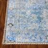 Superior Large Indoor Runner Rug, Modern Floor Decor, Living/Dining Room, Kitchen, Office, Entry, Distressed Floral, Geometric Medallion, Cotton Backing, Huda Collection, 2′ 6″ x 7′ 6″, Charcoal(Azure 01)
