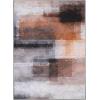 Superior Large Indoor Runner Rug, Modern Floor Decor, Living/Dining Room, Kitchen, Office, Entry, Distressed Floral, Geometric Medallion, Cotton Backing, Huda Collection, 2′ 6″ x 7′ 6″, Charcoal(Ivory Coral)